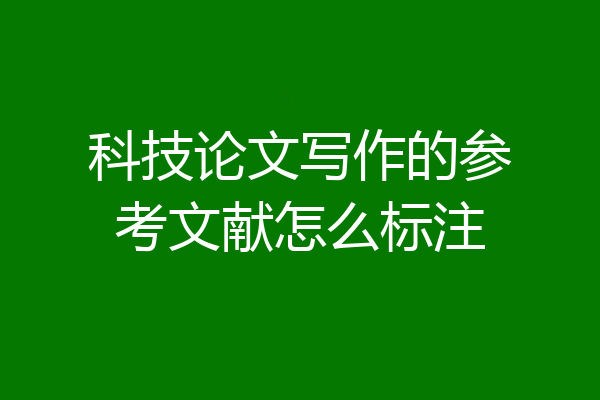 科技论文写作的参考文献怎么标注
