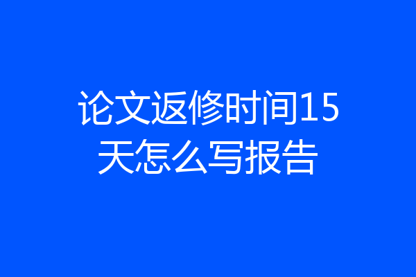 论文返修时间15天怎么写报告