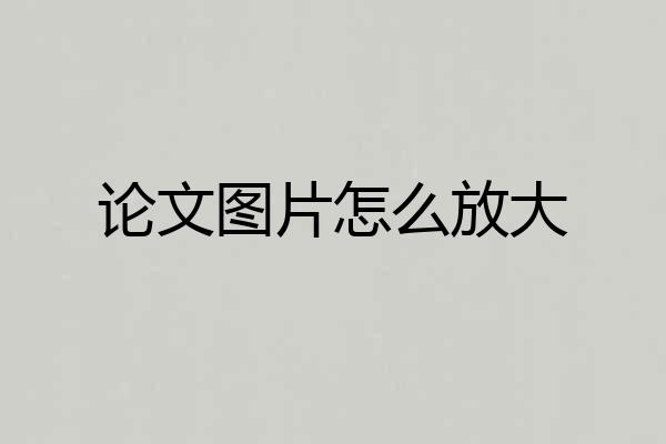 论文图片怎么放大
