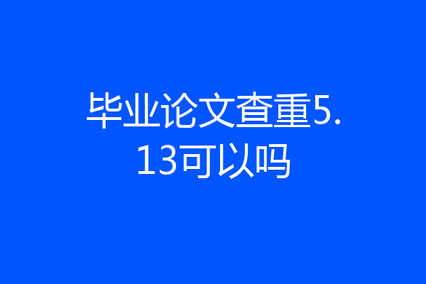毕业论文查重5.13可以吗