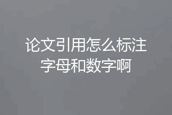 论文引用怎么标注字母和数字啊