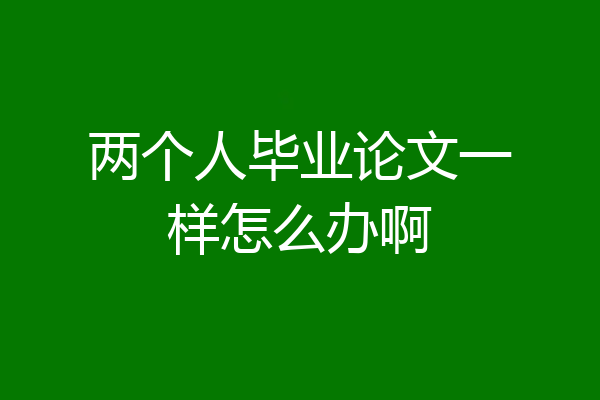 两个人毕业论文一样怎么办啊