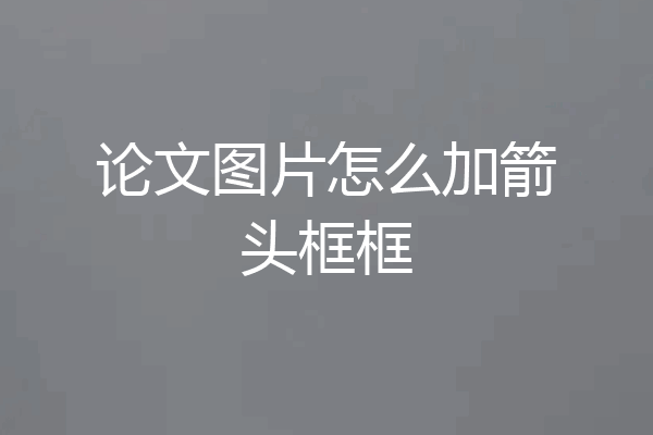 论文图片怎么加箭头框框