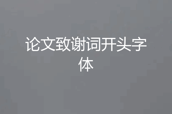 论文致谢词开头字体