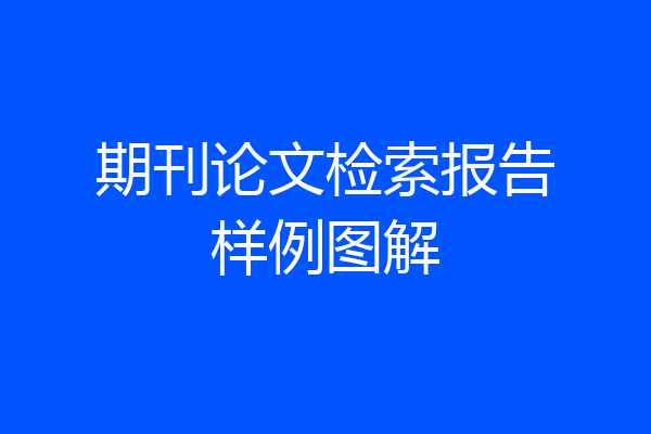期刊论文检索报告样例图解