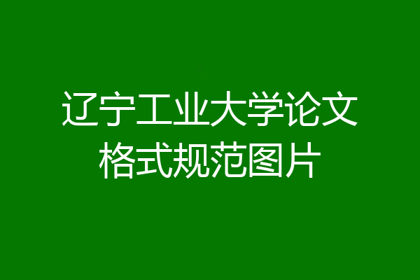 辽宁工业大学论文格式规范图片