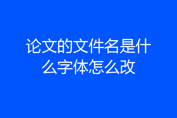 论文的文件名是什么字体怎么改