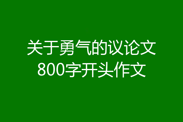 关于勇气的议论文800字开头作文