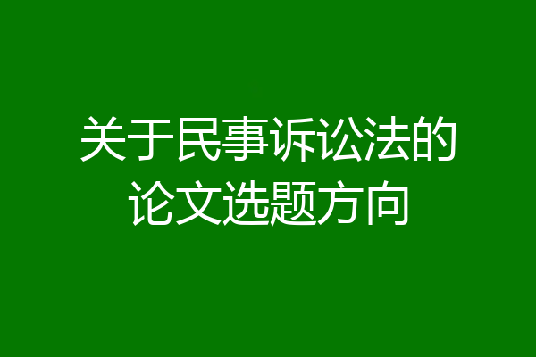关于民事诉讼法的论文选题方向