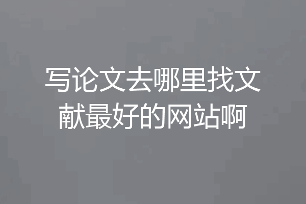 写论文去哪里找文献最好的网站啊
