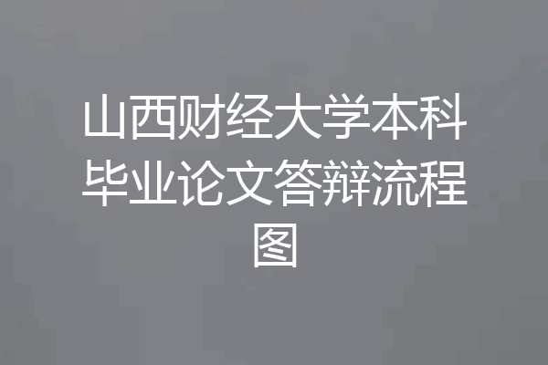 山西财经大学本科毕业论文答辩流程图