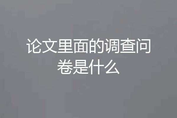 论文里面的调查问卷是什么
