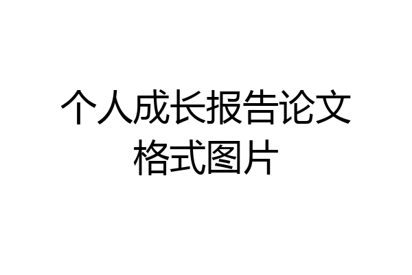 个人成长报告论文格式图片