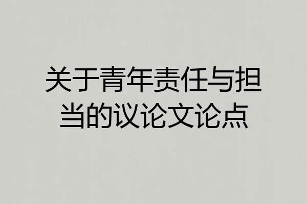 关于青年责任与担当的议论文论点