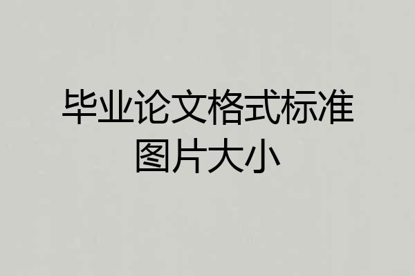 毕业论文格式标准图片大小