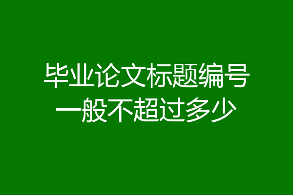 毕业论文标题编号一般不超过多少