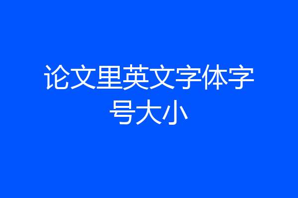 论文里英文字体字号大小