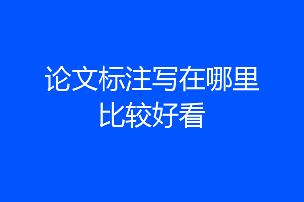 论文标注写在哪里比较好看