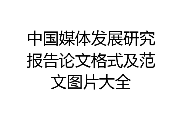 中国媒体发展研究报告论文格式及范文图片大全