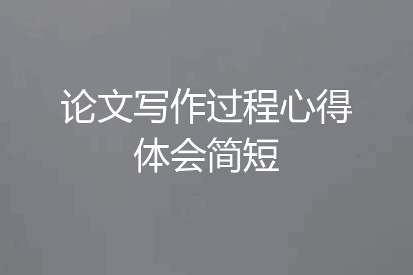 论文写作过程心得体会简短