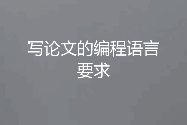 写论文的编程语言要求