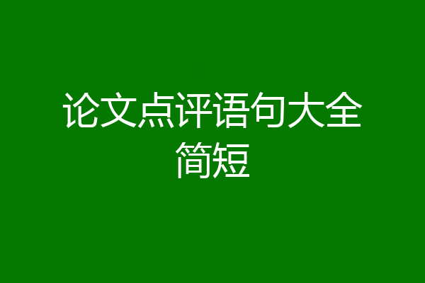 论文点评语句大全简短