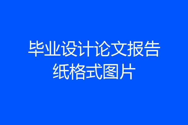 毕业设计论文报告纸格式图片