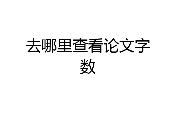 去哪里查看论文字数