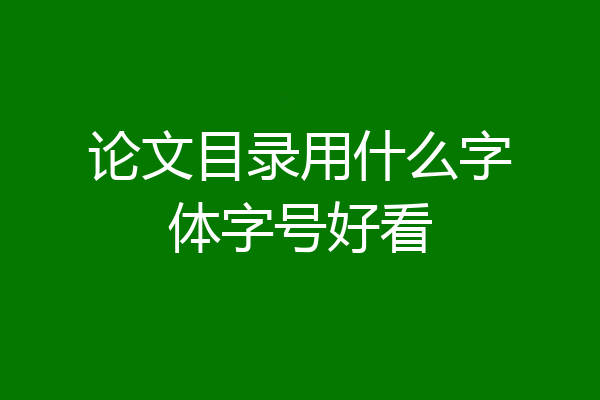 论文目录用什么字体字号好看