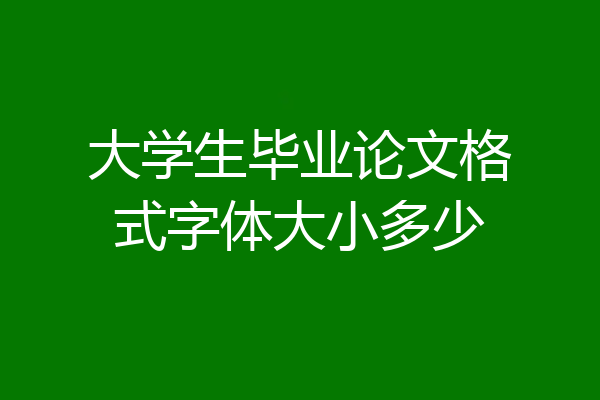 大学生毕业论文格式字体大小多少