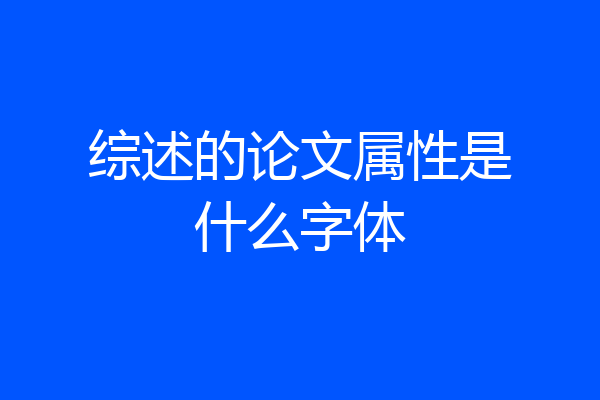 综述的论文属性是什么字体