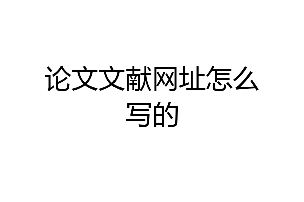 论文文献网址怎么写的