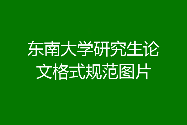 东南大学研究生论文格式规范图片