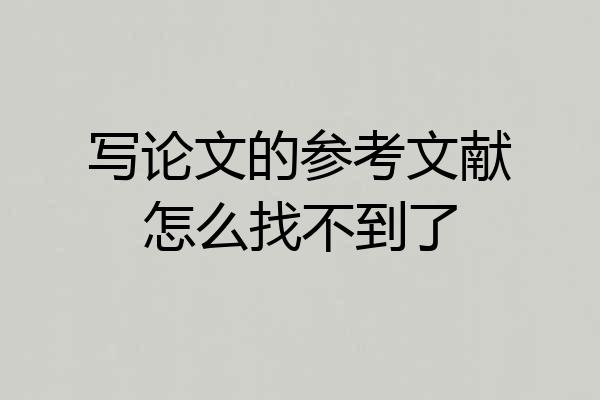 写论文的参考文献怎么找不到了
