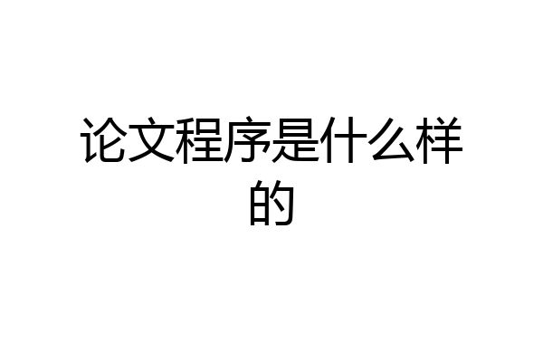 论文程序是什么样的