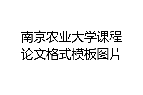 南京农业大学课程论文格式模板图片