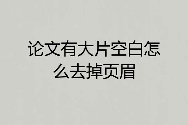 论文有大片空白怎么去掉页眉