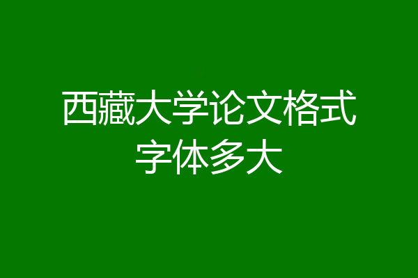 西藏大学论文格式字体多大