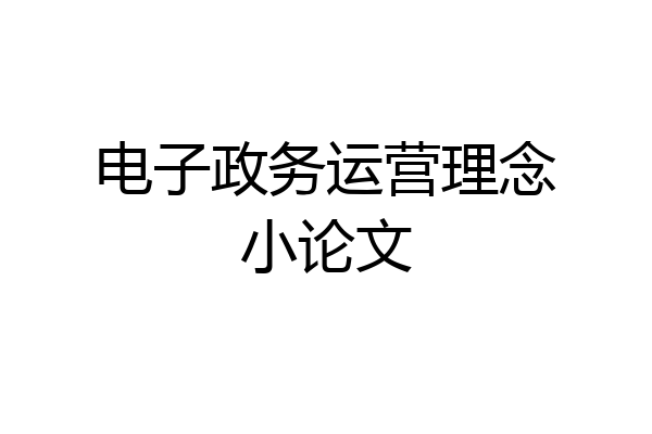 电子政务运营理念小论文