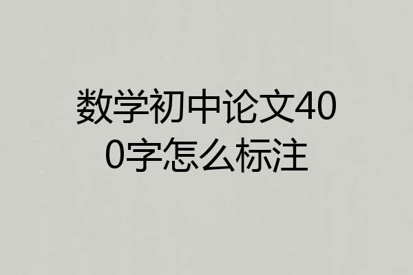 数学初中论文400字怎么标注