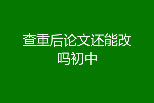 查重后论文还能改吗初中