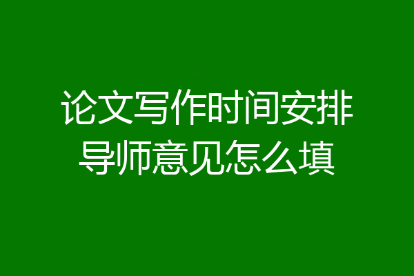 论文写作时间安排导师意见怎么填