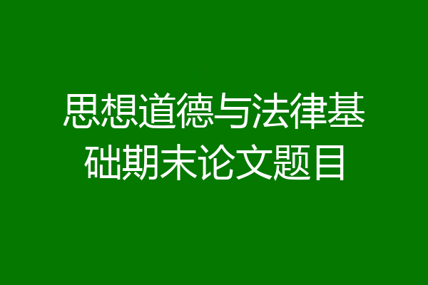 思想道德与法律基础期末论文题目