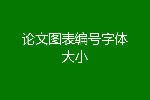 论文图表编号字体大小