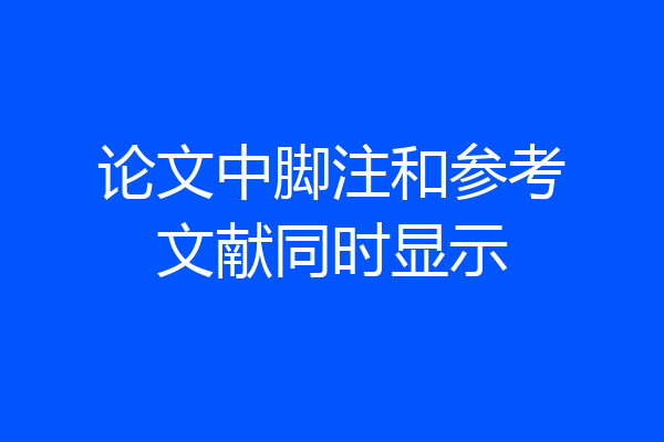 论文中脚注和参考文献同时显示