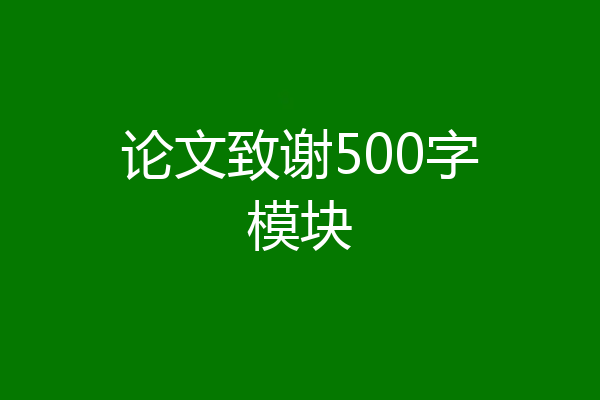 论文致谢500字模块