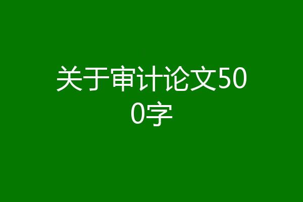 关于审计论文500字
