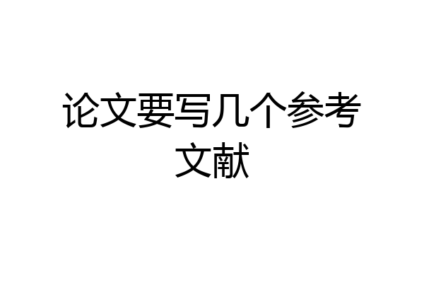 论文要写几个参考文献