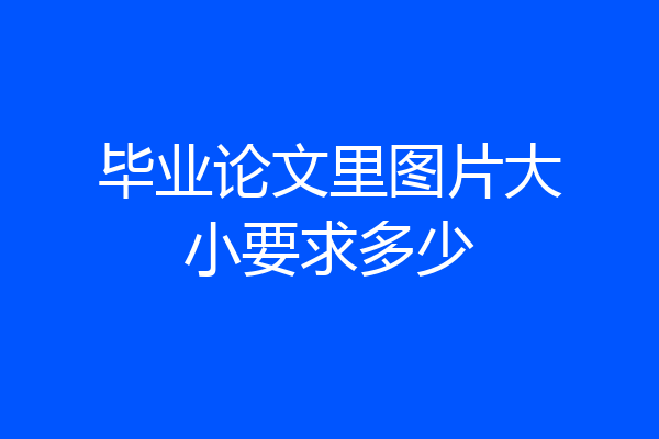 毕业论文里图片大小要求多少