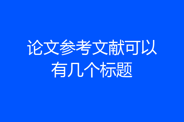 论文参考文献可以有几个标题